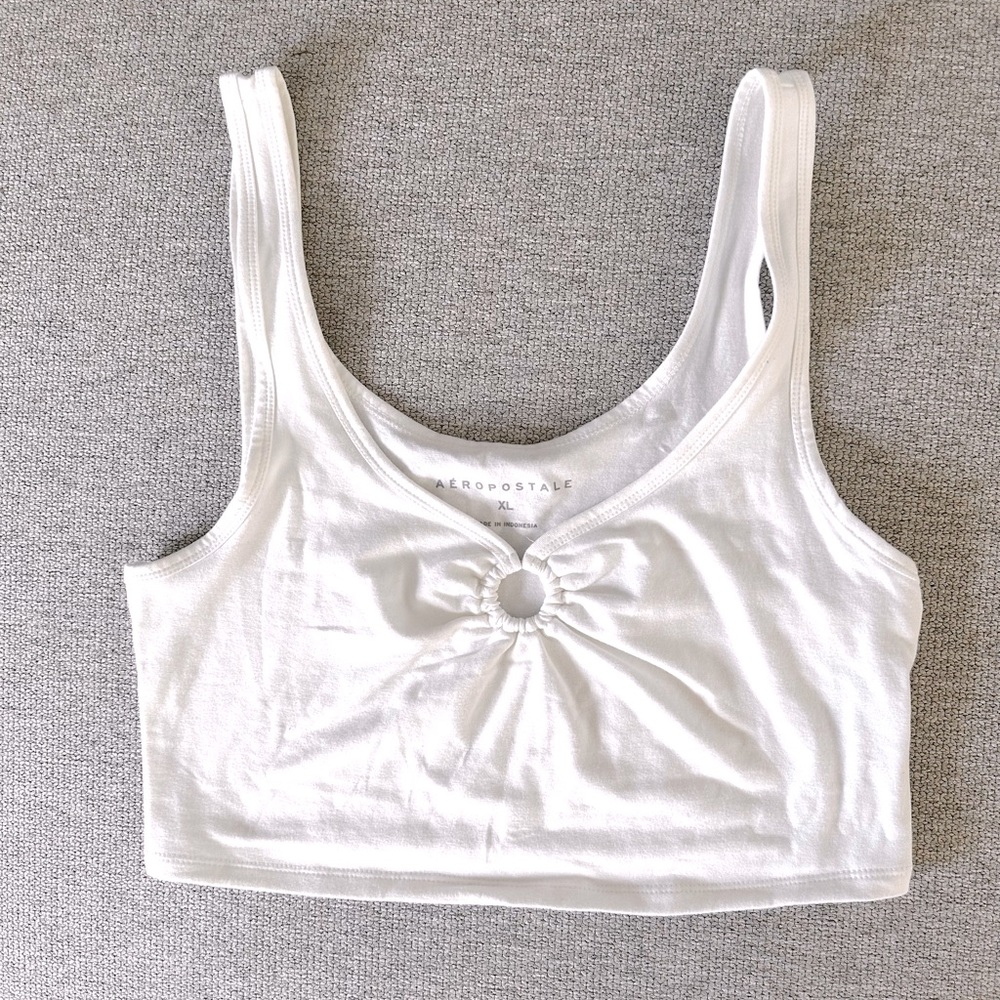 WHITE CROPPED TANK TOP